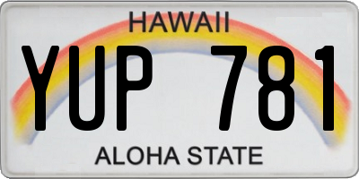 HI license plate YUP781