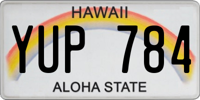 HI license plate YUP784