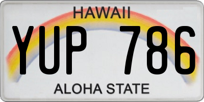 HI license plate YUP786