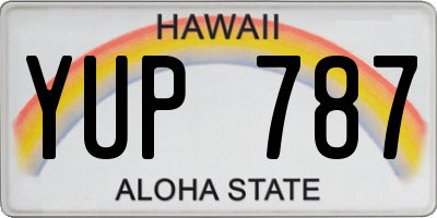 HI license plate YUP787