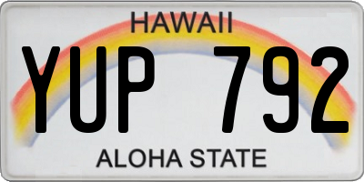 HI license plate YUP792