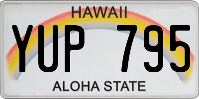 HI license plate YUP795