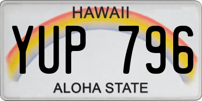 HI license plate YUP796