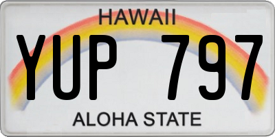 HI license plate YUP797