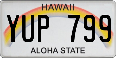 HI license plate YUP799