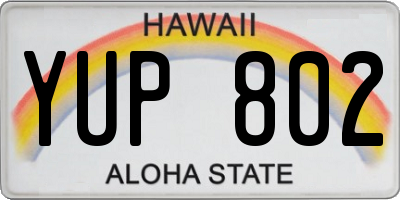 HI license plate YUP802
