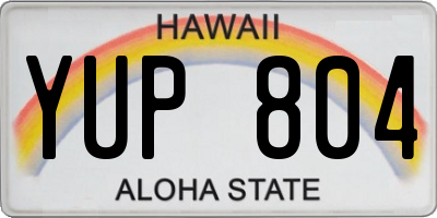 HI license plate YUP804