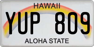 HI license plate YUP809