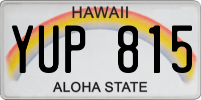 HI license plate YUP815