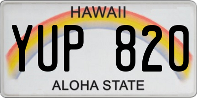 HI license plate YUP820