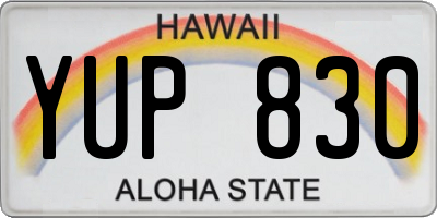 HI license plate YUP830