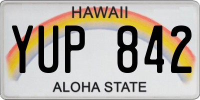 HI license plate YUP842