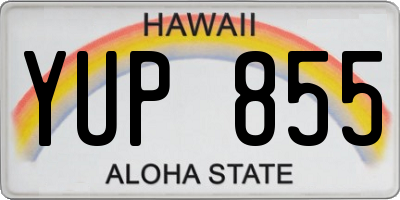 HI license plate YUP855