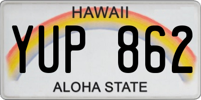 HI license plate YUP862