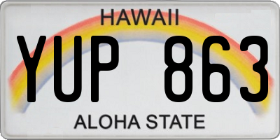 HI license plate YUP863