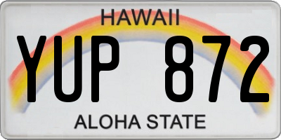 HI license plate YUP872