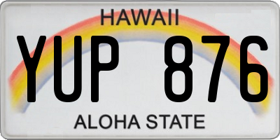 HI license plate YUP876