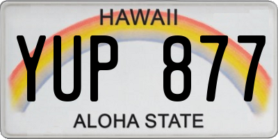 HI license plate YUP877