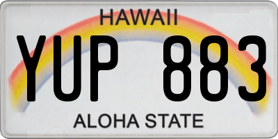 HI license plate YUP883