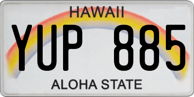 HI license plate YUP885