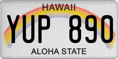 HI license plate YUP890