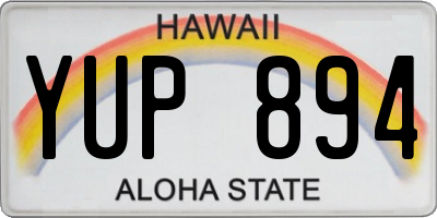 HI license plate YUP894