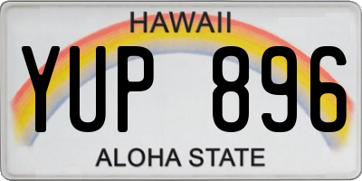 HI license plate YUP896