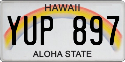 HI license plate YUP897