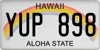 HI license plate YUP898