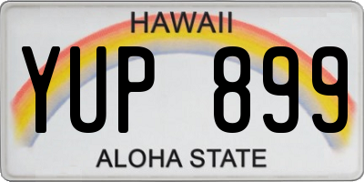 HI license plate YUP899