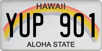 HI license plate YUP901