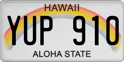 HI license plate YUP910
