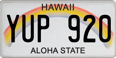 HI license plate YUP920