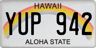 HI license plate YUP942