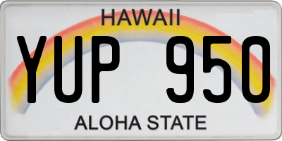 HI license plate YUP950