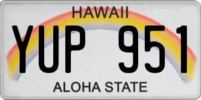 HI license plate YUP951