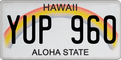 HI license plate YUP960
