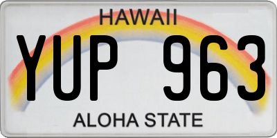 HI license plate YUP963