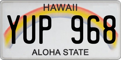 HI license plate YUP968