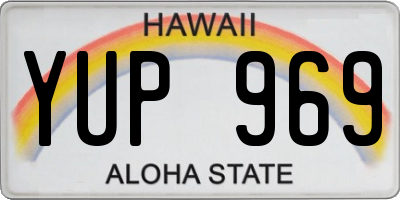 HI license plate YUP969