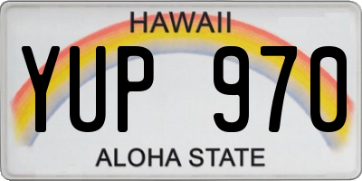 HI license plate YUP970