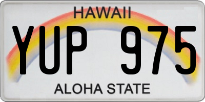 HI license plate YUP975