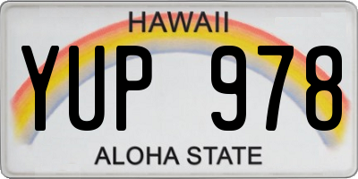 HI license plate YUP978