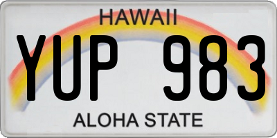 HI license plate YUP983