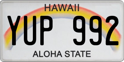 HI license plate YUP992