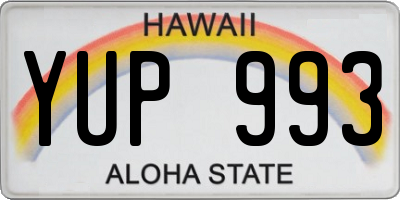 HI license plate YUP993