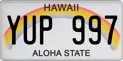 HI license plate YUP997