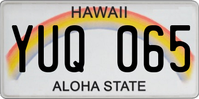 HI license plate YUQ065