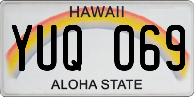 HI license plate YUQ069