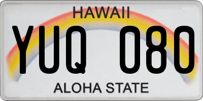 HI license plate YUQ080